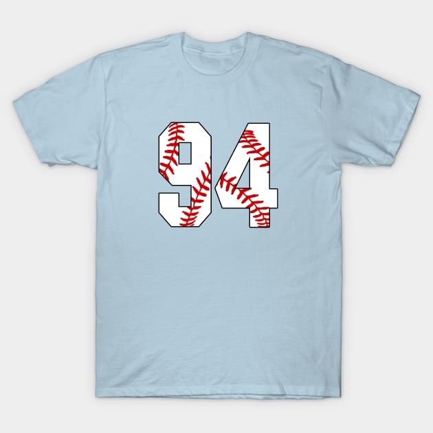 Baseball Number 94 #94 Baseball Shirt Jersey Favorite Player Biggest Fan T-Shirt by TeeCreations